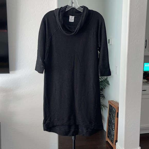 Evereve and Michael Stars Cowlneck long sleeve Dress Dark Charcoal Black Size S. - Picture 2 of 11